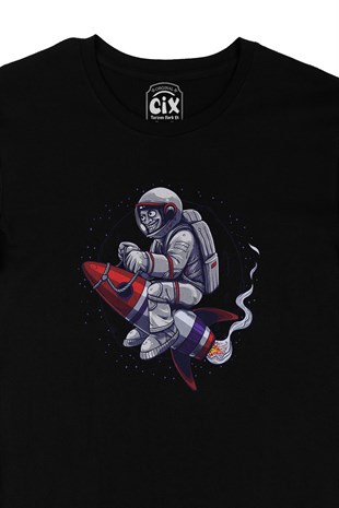 Çılgın Astronot Siyah Tişört