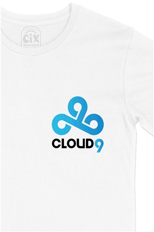 Cloud 9 Cep Logo Tasarımlı Beyaz Tişört