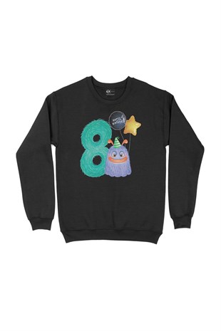 Çocuğumun 8. Yaşına Özel Siyah Sweatshirt