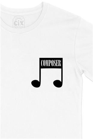 Composer Cep Logo Tasarımlı Beyaz Tişört