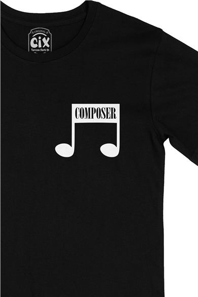 Composer Cep Logo Tasarımlı Siyah Tişört