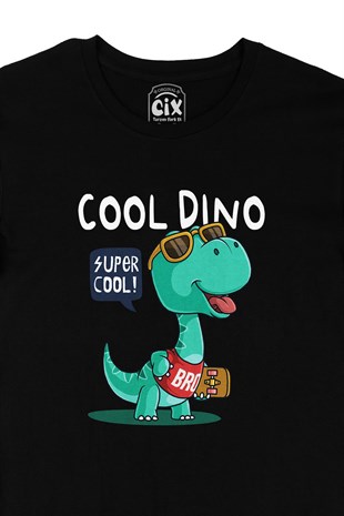 Cool Dinozorlu Siyah Tişört