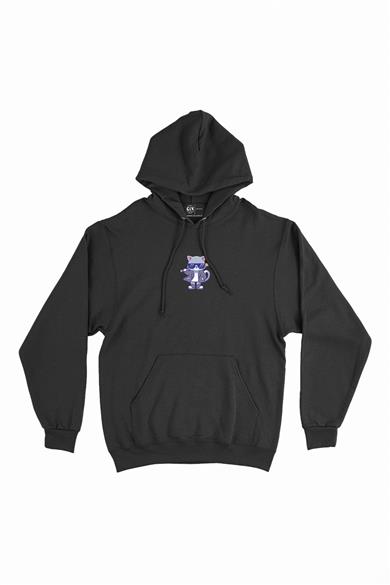Cool Gözlüklü Kedi Minimal Kapşonlu Sweatshirt Hoodie