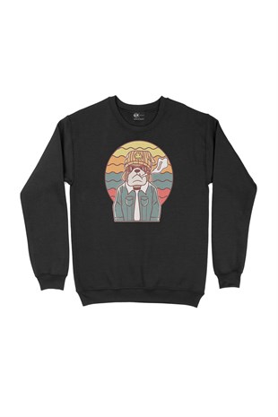 Cool Köpek Siyah Sweatshirt