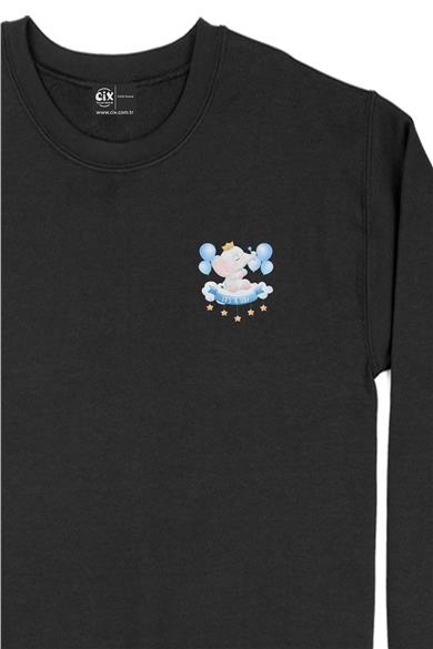 Cute Boy Elephant Cep Tasarım Baskılı Sweatshirt