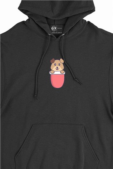 Cute Dog Minimal Kapşonlu Sweatshirt Hoodie