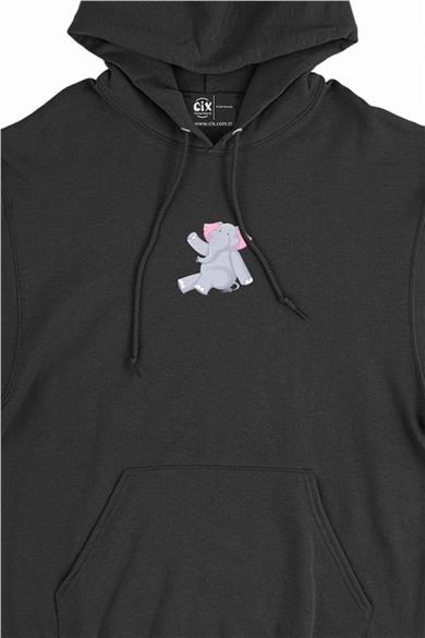 Cute Elephant Minimal Kapşonlu Sweatshirt Hoodie