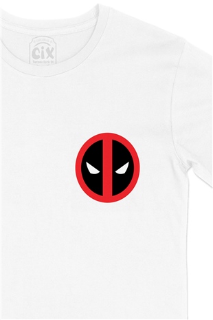 Deadpool Cep Logo Tasarımlı Beyaz Tişört