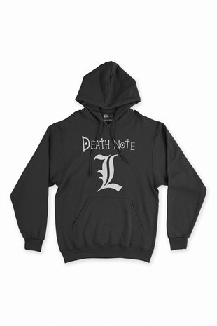 Death Note L Siyah Kapşonlu Sweatshirt Hoodie