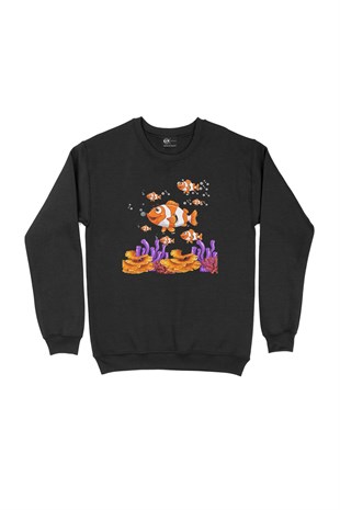 Deniz Akvaryumu Palyanço Siyah Sweatshirt