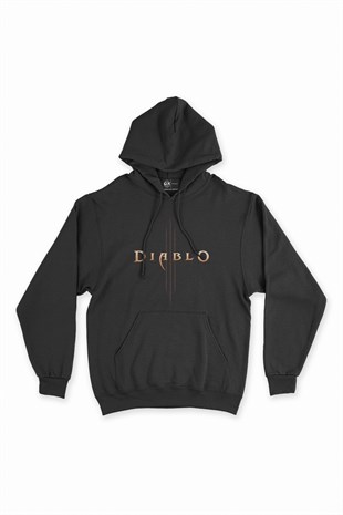 Diablo Siyah Kapşonlu Sweatshirt Hoodie