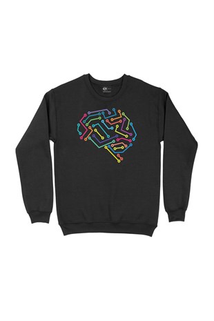 Dijital Beyin Siyah Sweatshirt