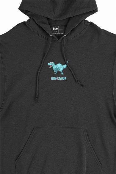 Dinozor Park Turkuaz Minimal Kapşonlu Sweatshirt Hoodie