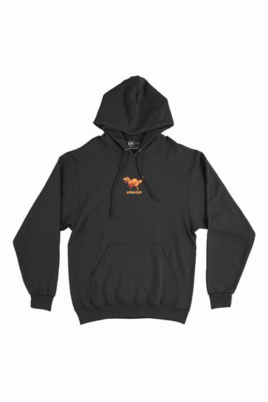 Dinozor Park Turuncu Minimal Kapşonlu Sweatshirt Hoodie