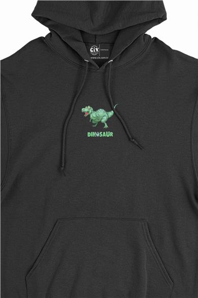 Dinozor Park Yeşil Minimal Kapşonlu Sweatshirt Hoodie