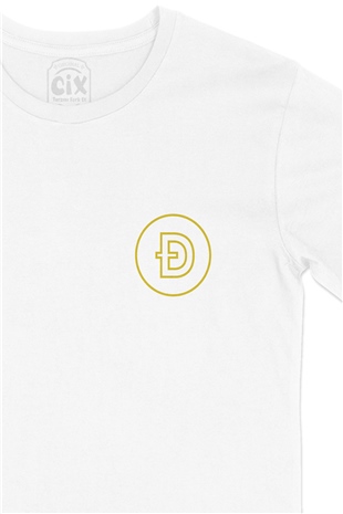 Doge Coin Kripto Cep Logo Tasarımlı Beyaz Tişört