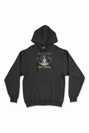 Dont Worry Do Yoga Siyah Sweatshirt Hoodie