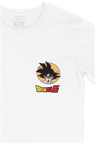 Dragol Ball Z Cep Logo Tasarımlı Beyaz Tişört