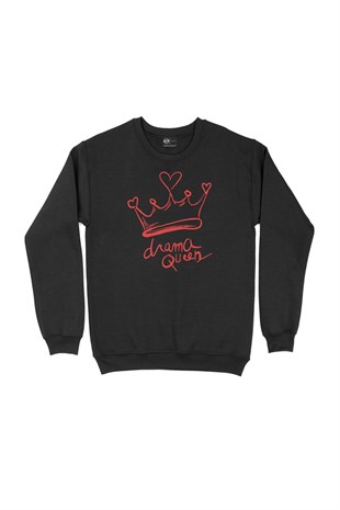 Drama Queen Siyah Sweatshirt