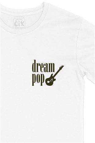 Dream Pop Cep Logo Tasarımlı Beyaz Tişört