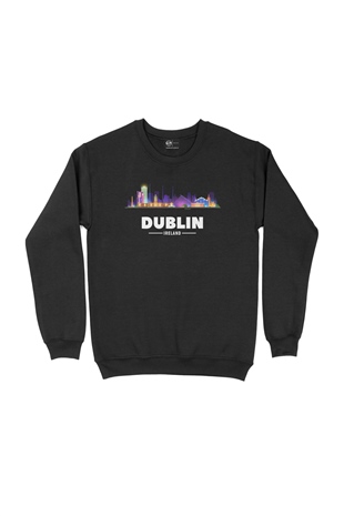 Dublin İrlanda Manzaralı Siyah Sweatshirt