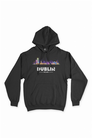 Dublin İrlanda Manzaralı Siyah Sweatshirt Hoodie