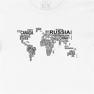 Dünya Haritalı Tişört