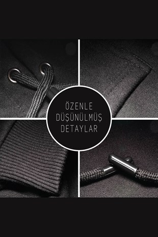 El Salvador Haritalı ve Bayraklı Siyah Kapşonlu Sweatshirt Hoodie