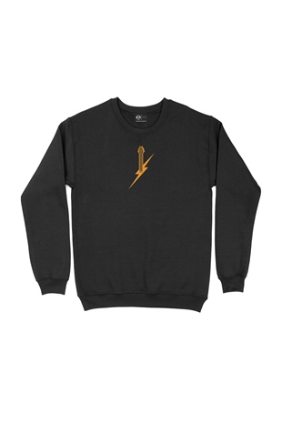 Elektro Gitar Tasarım Siyah Sweatshirt