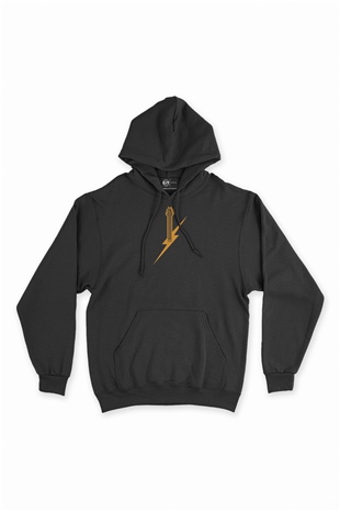 Elektro Gitar Tasarım Siyah Sweatshirt Hoodie