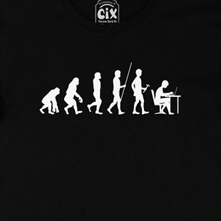 Evolution Human Work Siyah Tişört