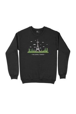 Eyfel Kulesi Siyah Sweatshirt