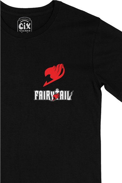 Fairy Tail Cep Logo Tasarımlı Siyah Tişört