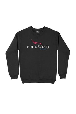 Falcon Spacex Siyah Sweatshirt