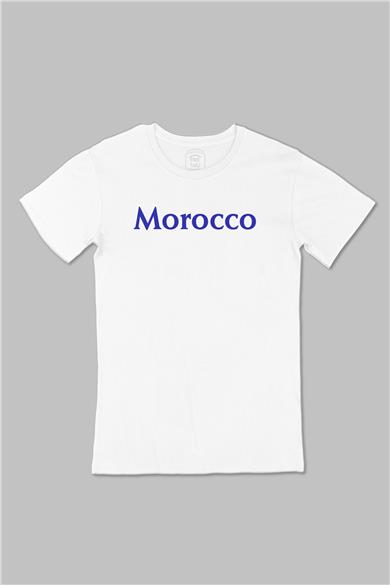 Fas Morocco Büyük Baskılı Beyaz Tişört