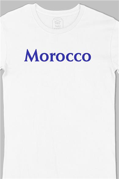 Fas Morocco Büyük Baskılı Beyaz Tişört
