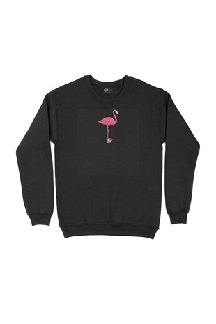 Filamingo Tasarım Siyah Sweatshirt