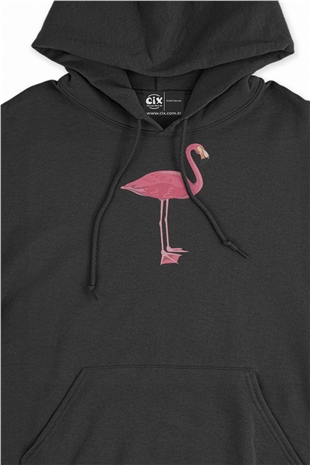 Filamingo Tasarım Siyah Sweatshirt Hoodie