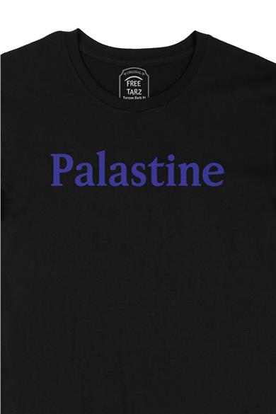 Filistin Palastine Büyük Baskılı Siyah Tişört