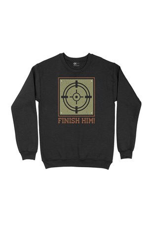 Finish Him Siyah Sweatshirt