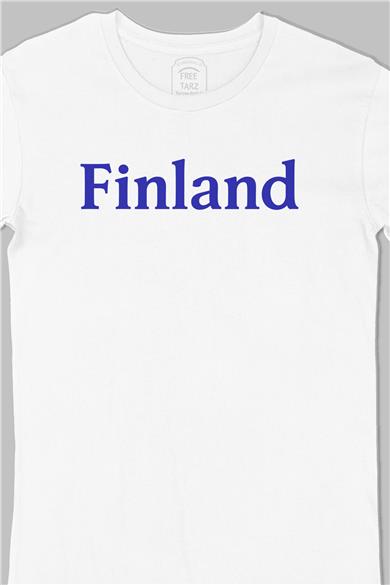 Finlandiya Finland Büyük Baskılı Beyaz Tişört
