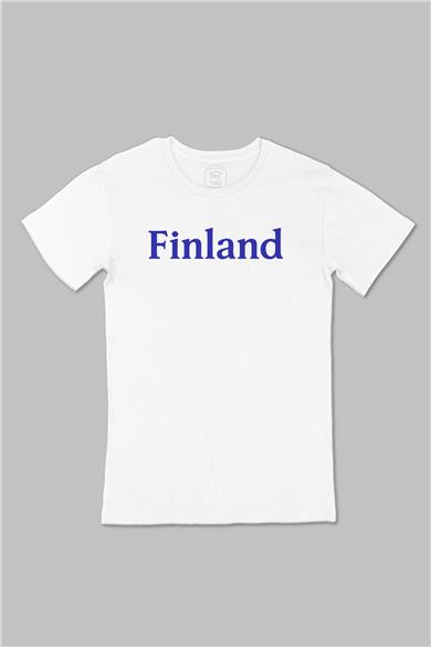 Finlandiya Finland Büyük Baskılı Beyaz Tişört
