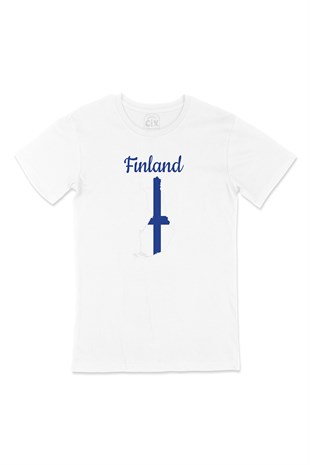 Finlandiya Haritalı ve Bayraklı Tişört