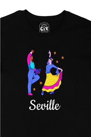 Flemenco Sevilya Siyah Tişört