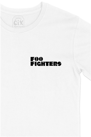 Foo Fighters Cep Logo Tasarımlı Beyaz Tişört