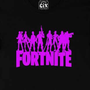 Fortnite Ailesi Siyah Tişört
