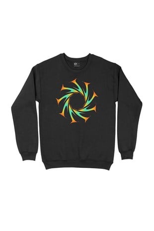 Fraktal Tasarımlı Sweatshirt