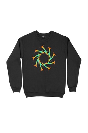 Fraktal Tasarımlı Sweatshirt