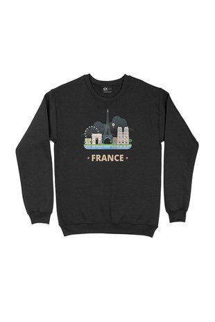 Fransa Siyah Sweatshirt