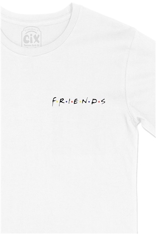Friends Cep Logo Tasarımlı Beyaz Tişört